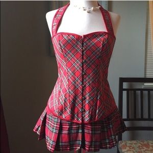 School girl corset and skirt